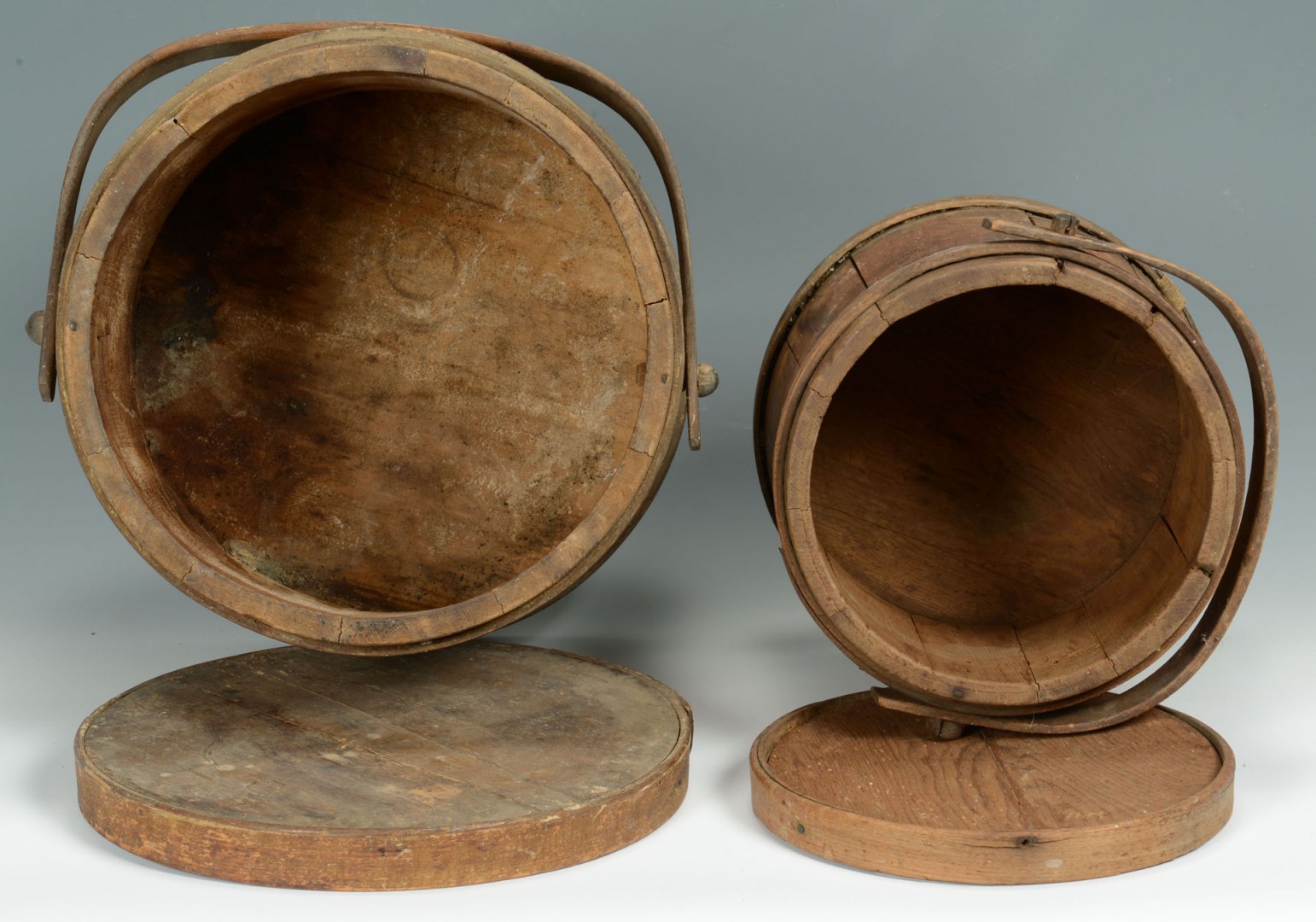 Lot 537: Grouping of Shaker Boxes, Firkins, Treenware