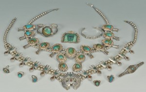 Lot 558: Group of Southwestern turquoise jewelry