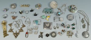 Lot 560: Lot of Silver Jewelry inc. Native American, Mexica