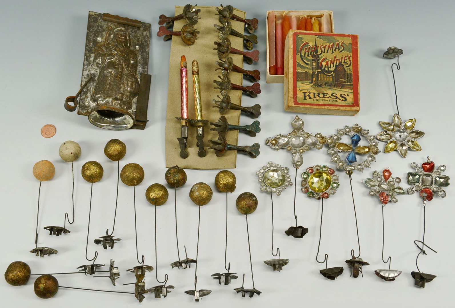 Lot 597: Christmas candle holders reflectors and weights