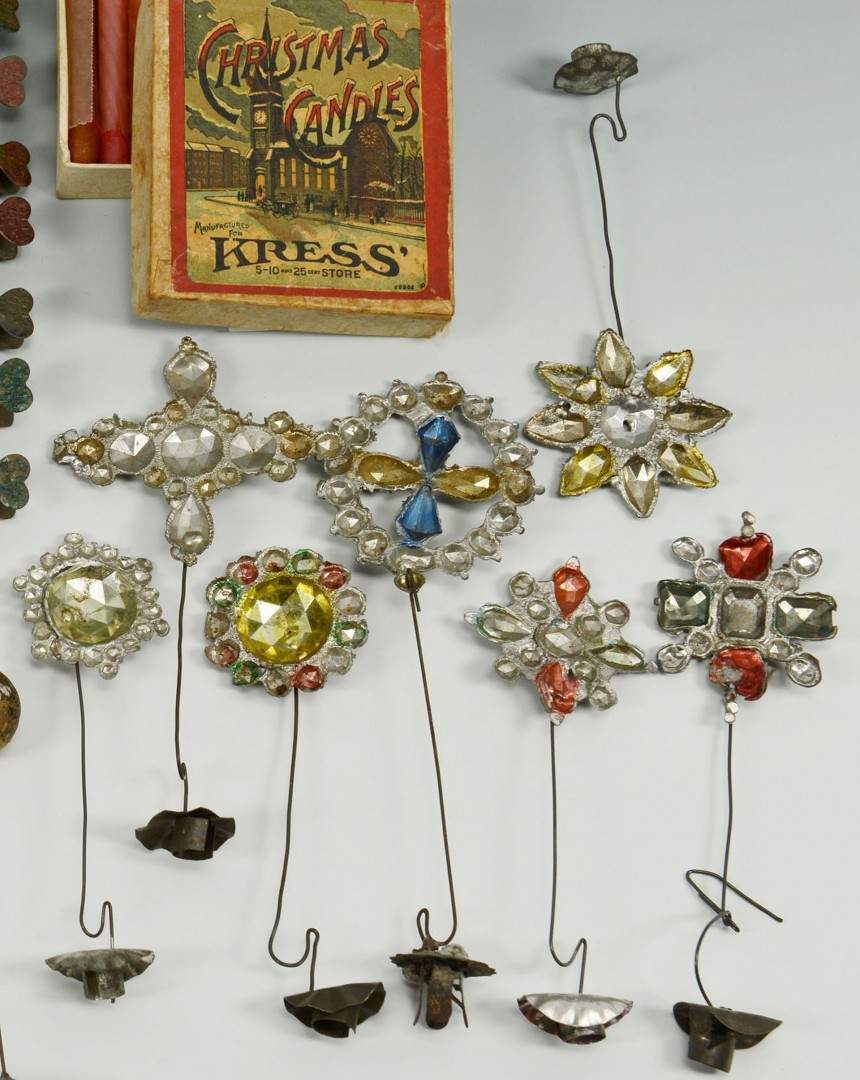 Lot 597: Christmas candle holders reflectors and weights