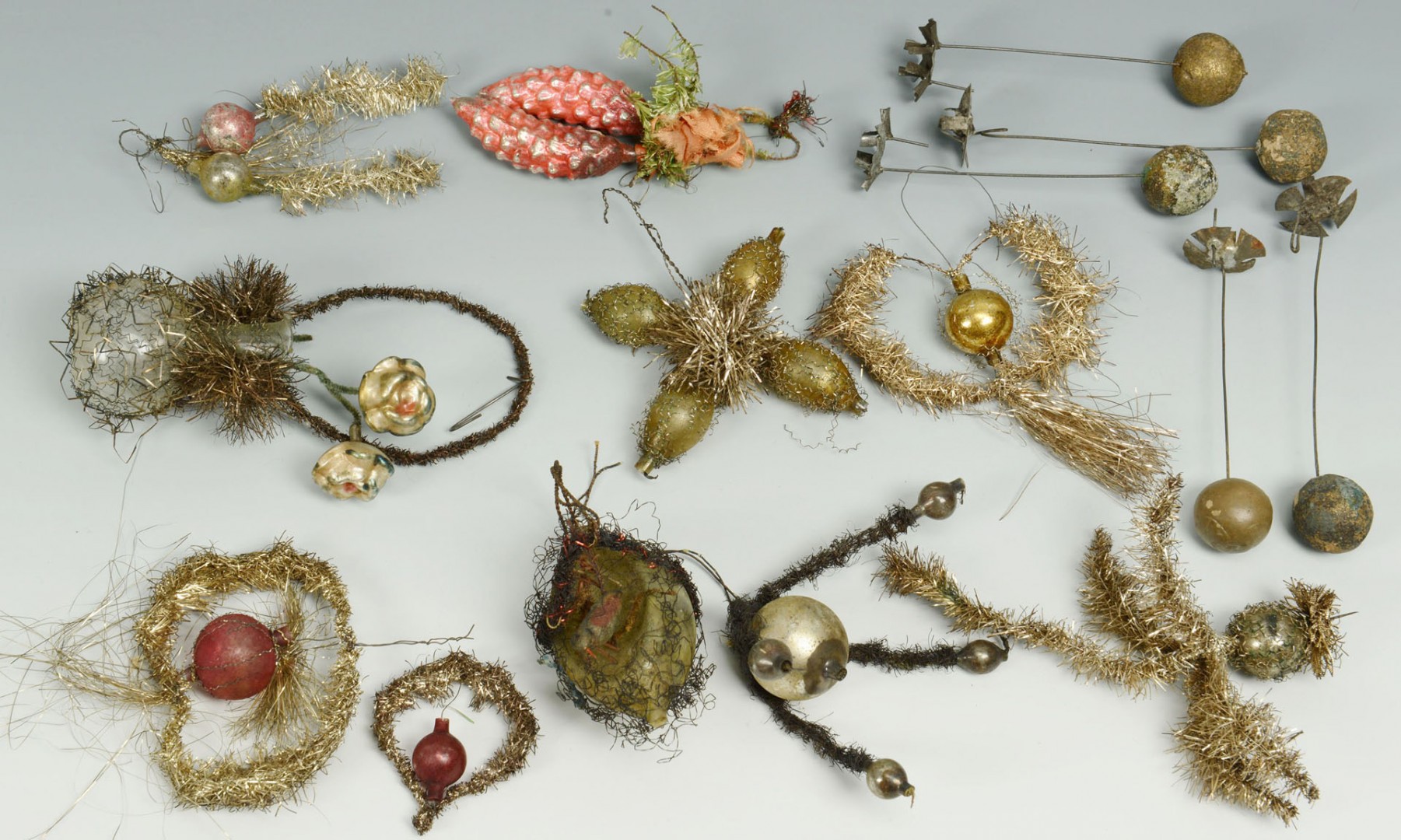 Lot 599: Early German glass Christmas ornaments, other