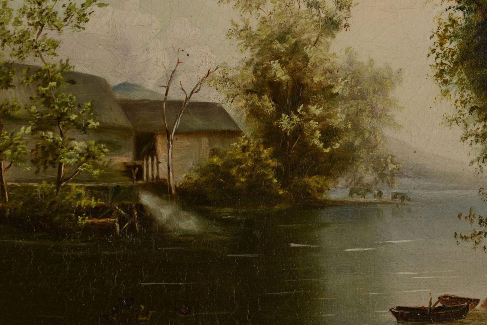 Lot 604: 19th C. Oil on Canvas, Knox County Scene