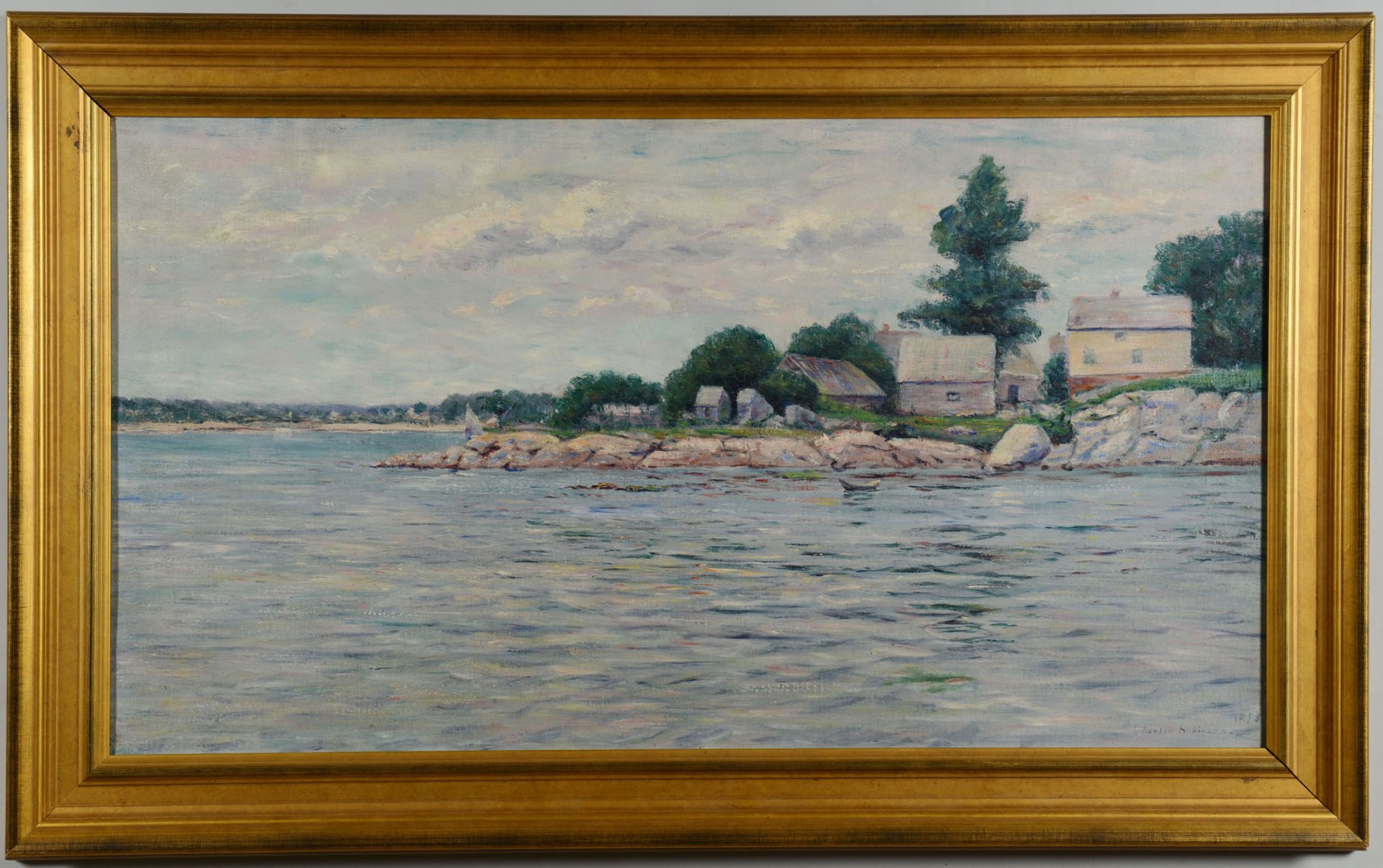 Lot 609: F. Norton Robinson, Oil On Canvas Coastal Scene