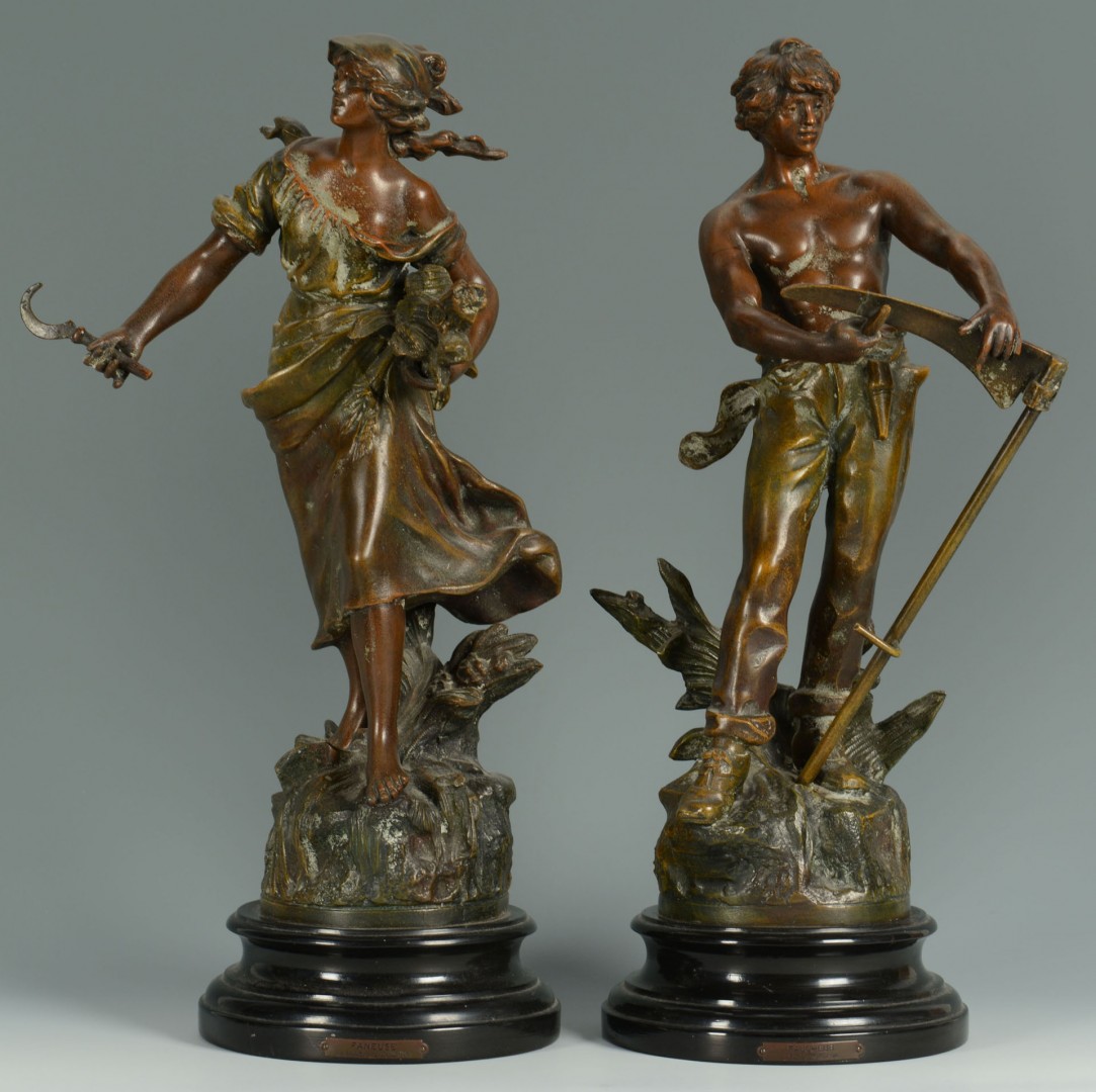 Lot 621: Pair French Bronzed Figures after Moreau