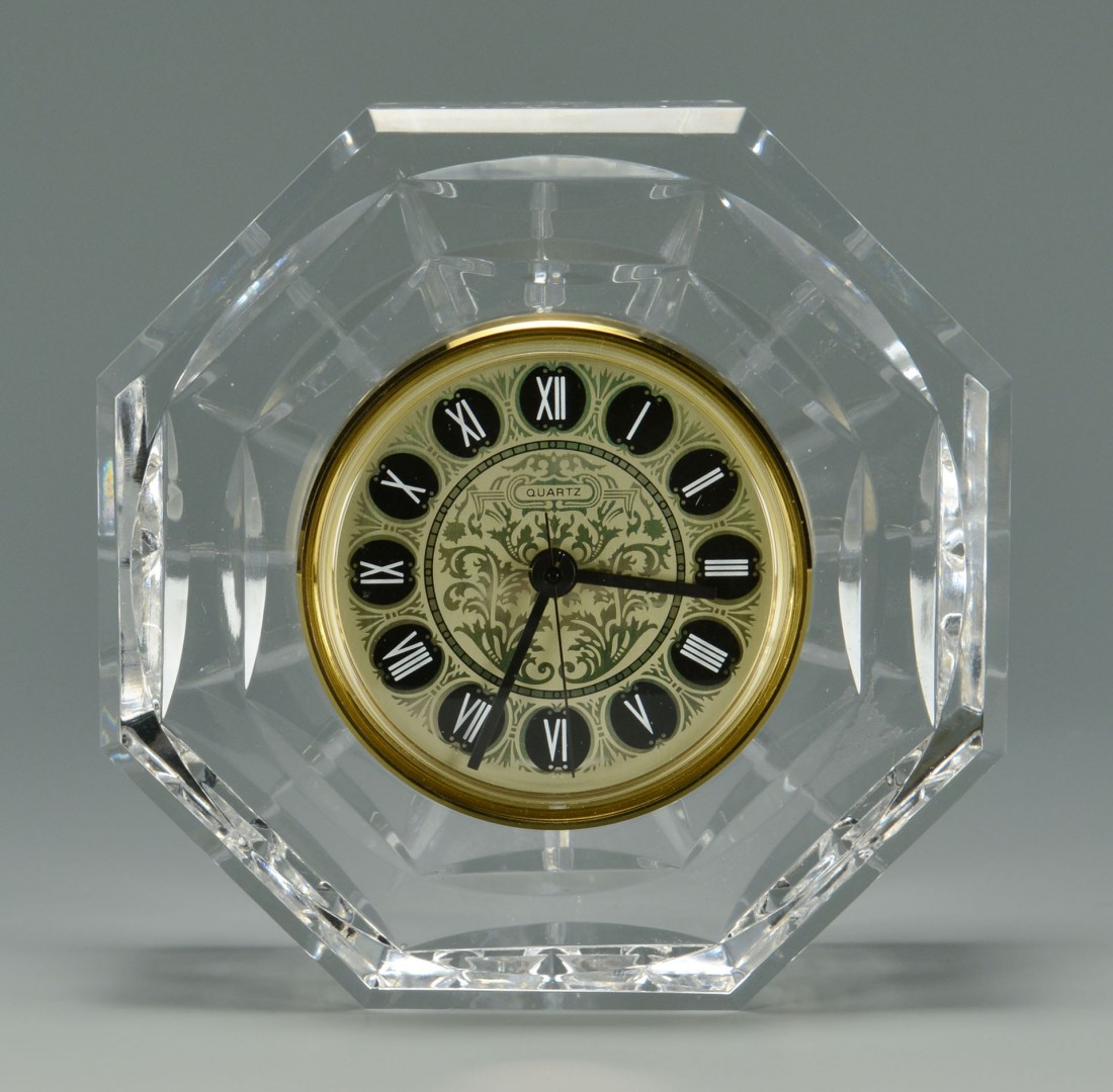 Lot 625: Pair Waterford Lismore Crystal Jars & Clock
