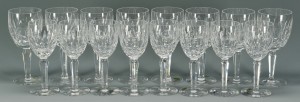 Lot 626: 16 Waterford Crystal Glasses, Kildare Pattern