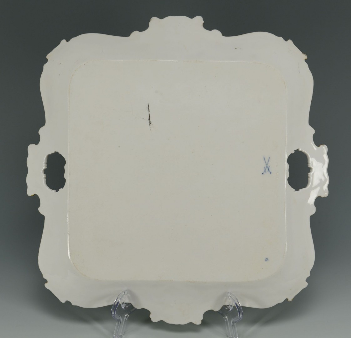 Lot 629: Square Meissen Porcelain Platter
