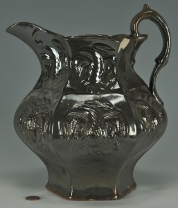 Lot 644: Molded Stoneware Pitcher w/ Eagles