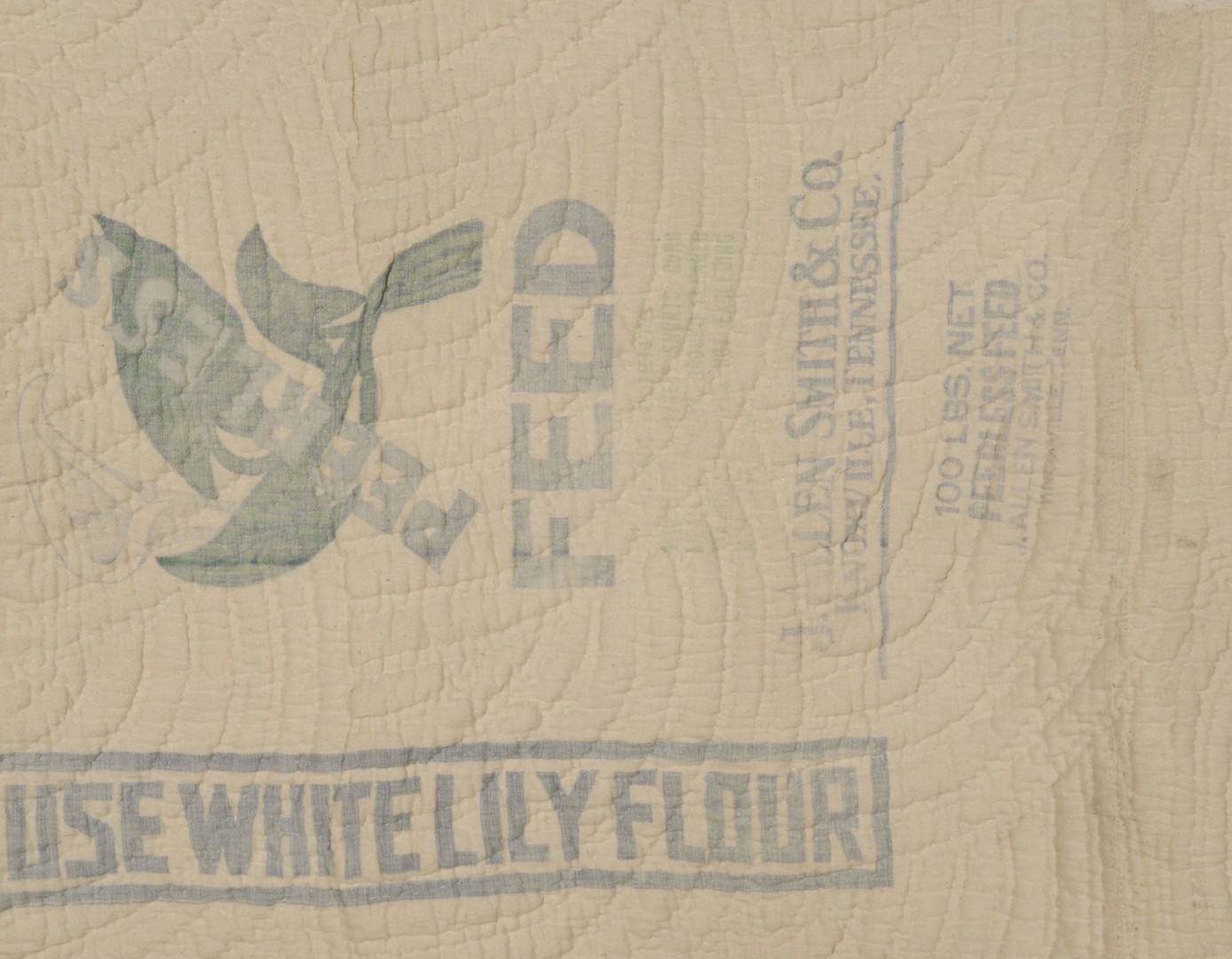 Lot 649: TN quilt w/ Knoxville feed sack ground