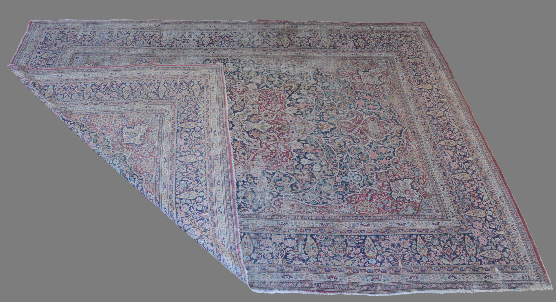Lot 657: Antique Lavar Kerman Carpet, 14'6" x 10'