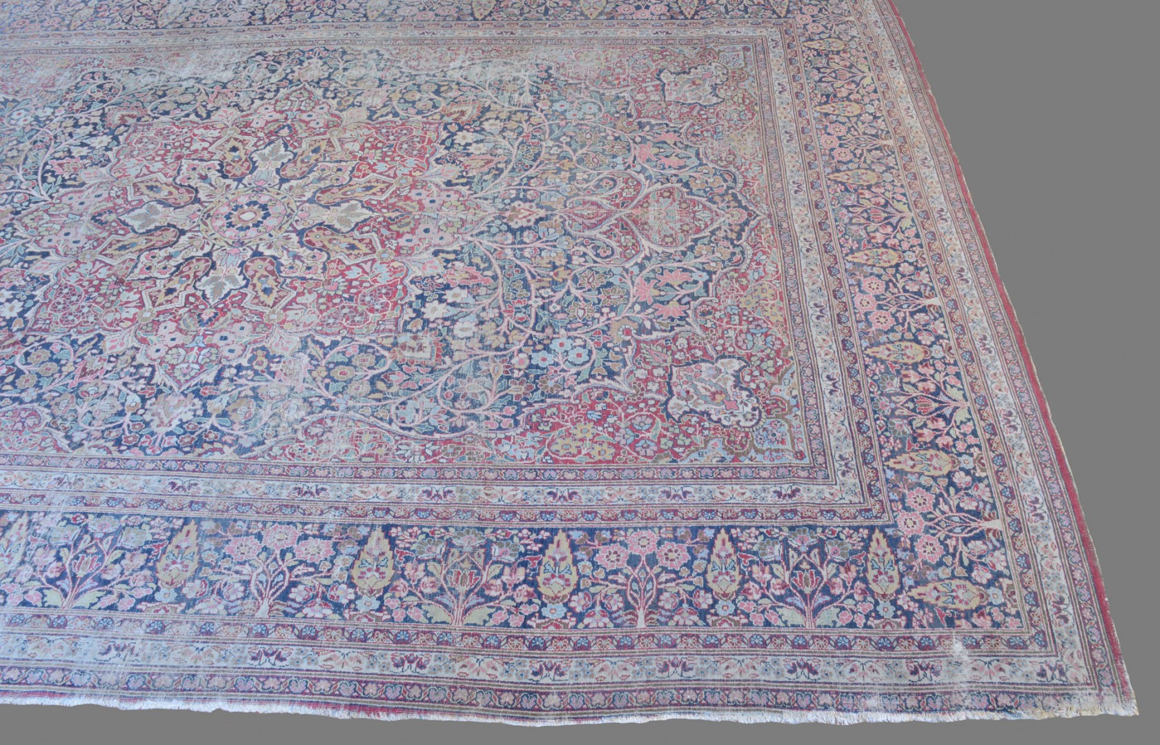 Lot 657: Antique Lavar Kerman Carpet, 14'6" x 10'