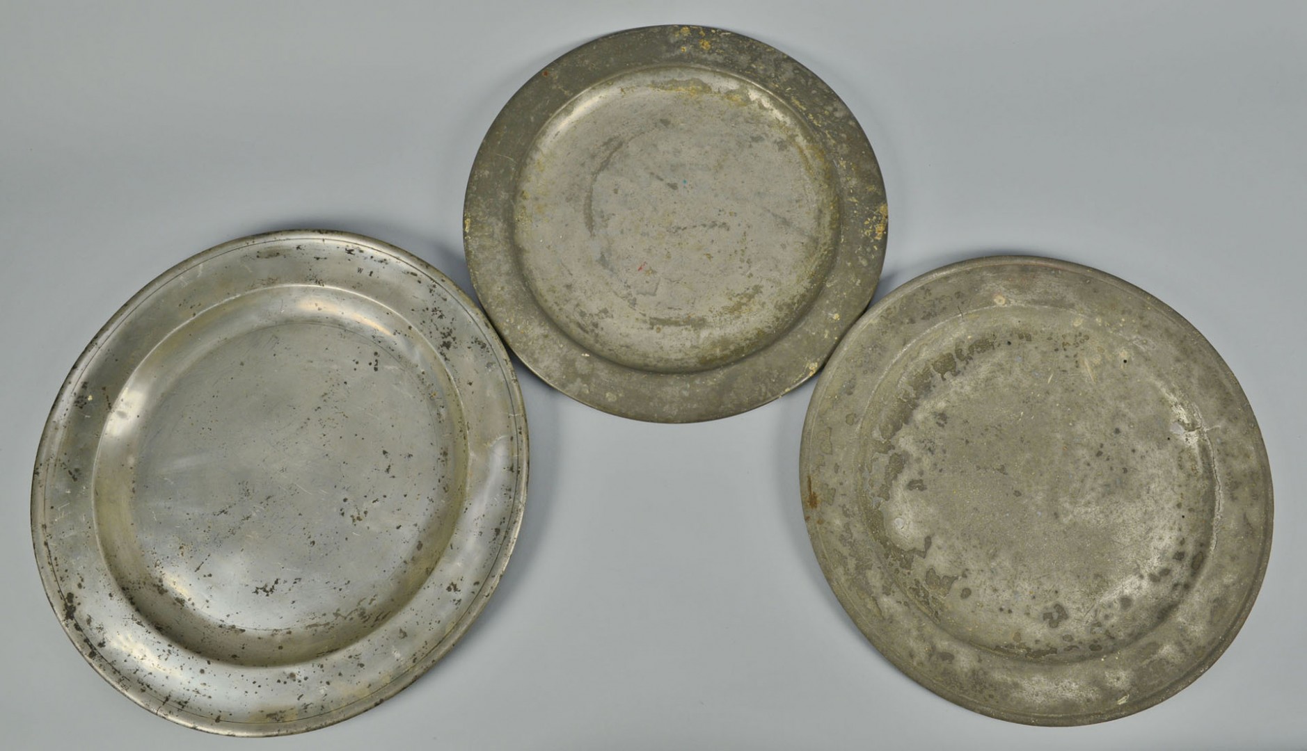 Lot 687: Grouping of Pewter Domes, Chargers, Plates