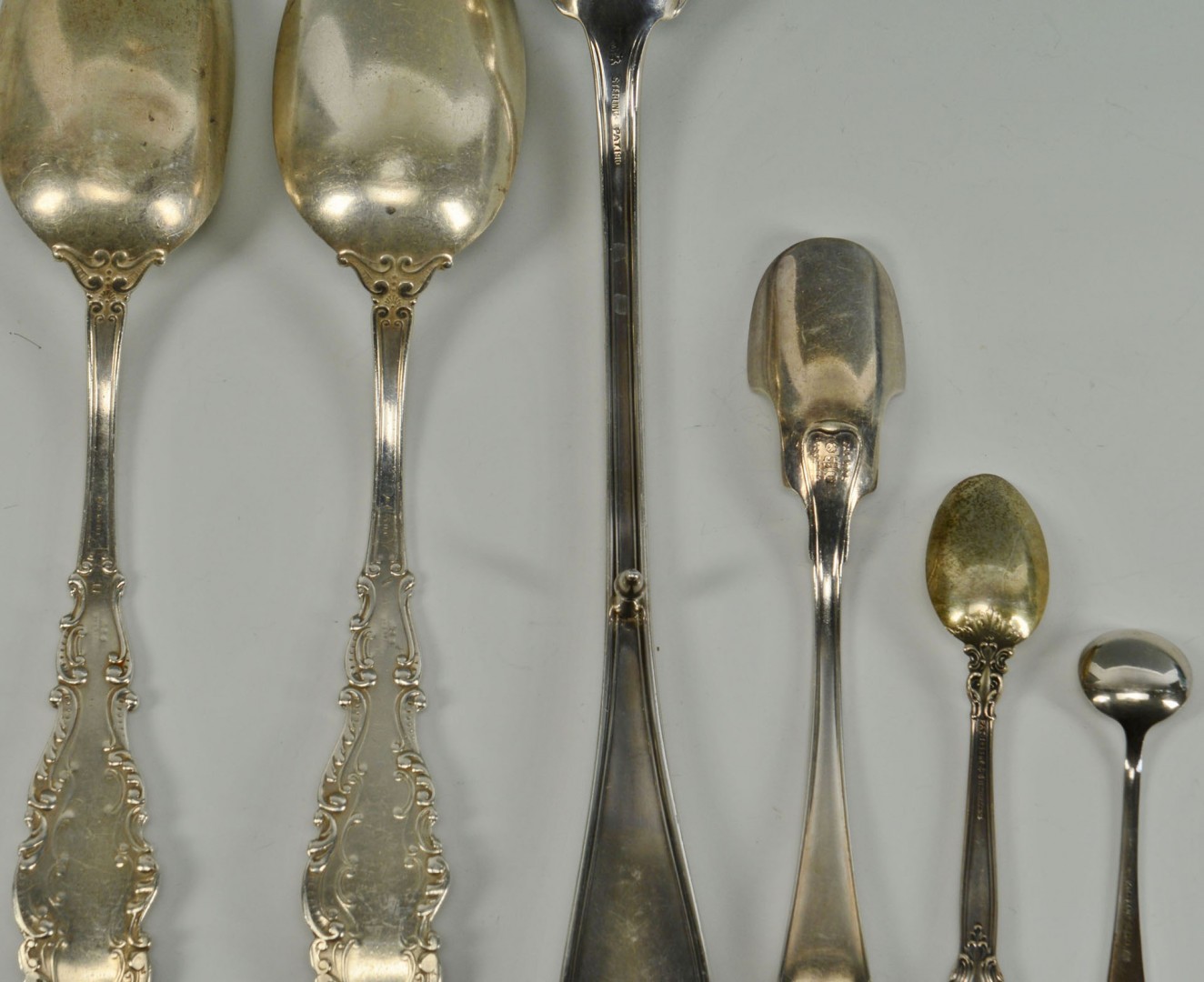 Lot 729: Sterling Flatware and plated salts, 10 pcs.