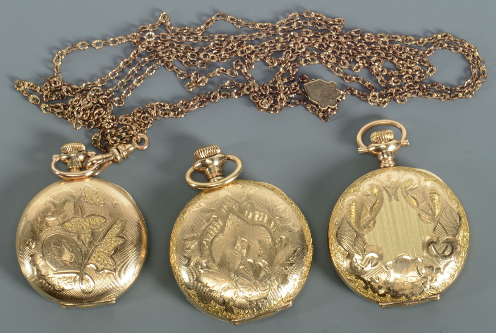 Lot 743: Group of 7 pocket watches, inc 14K Omega
