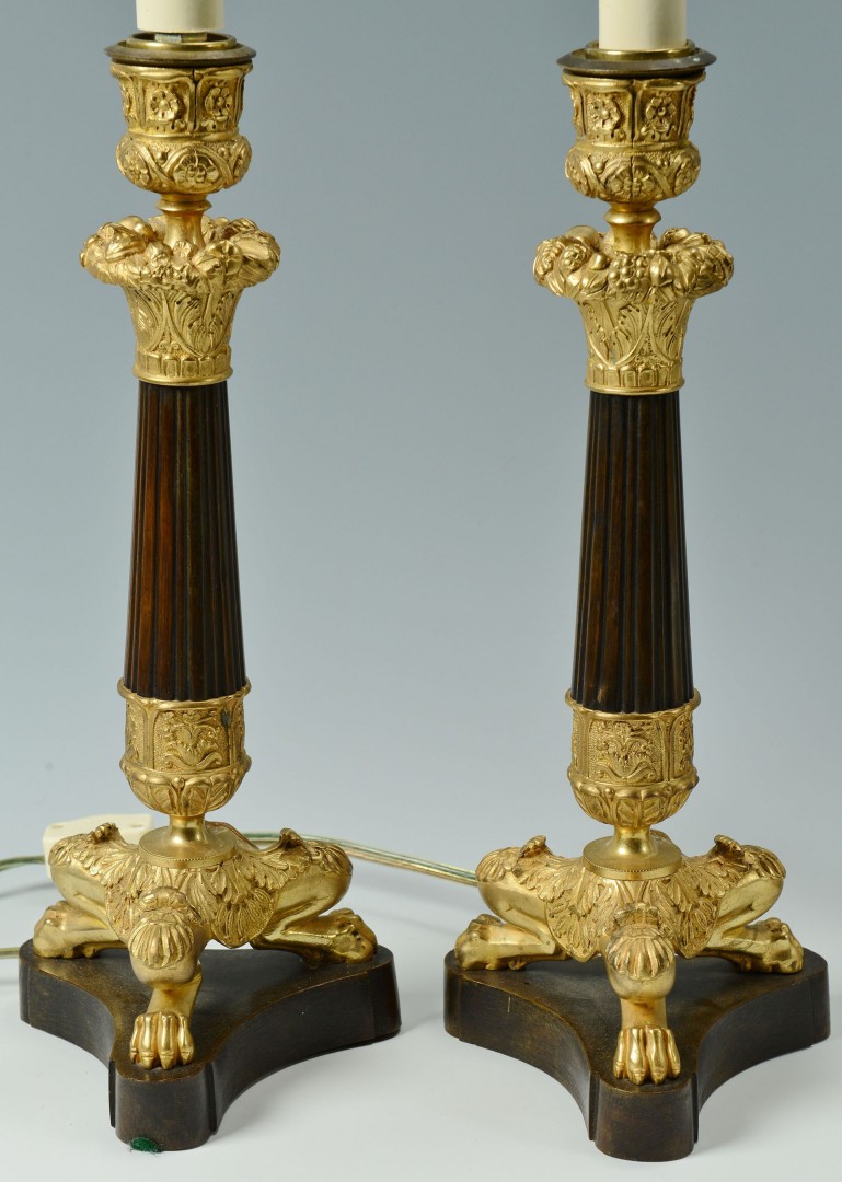 Lot 754: Two Pair of Antique Decorative Lamps