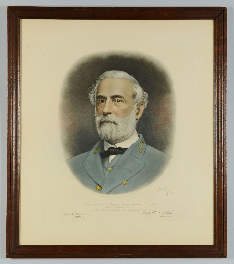 Lot 75: Robert E. Lee Memorial Engraved Portrait, 1870
