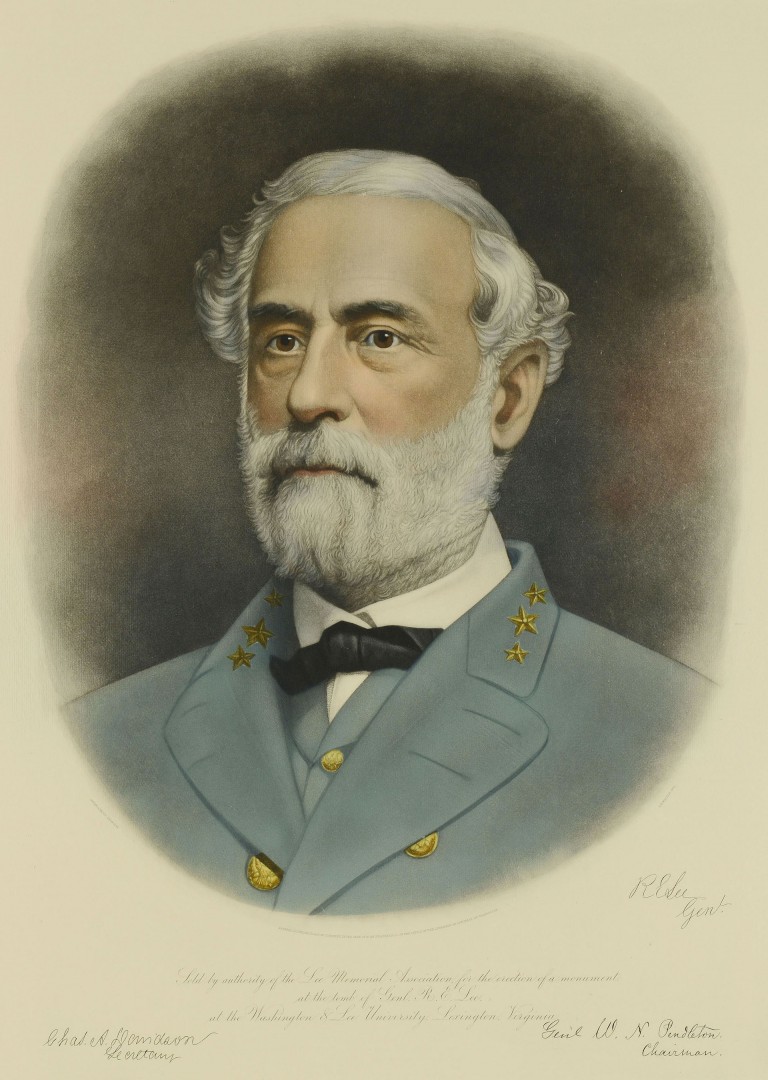 Lot 75: Robert E. Lee Memorial Engraved Portrait, 1870