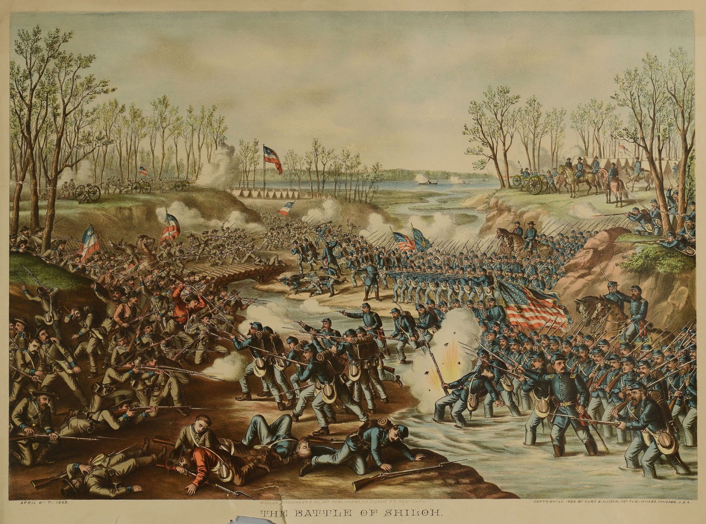 Lot 78: 5 Kurz & Allison Civil War Battle Prints | Case Antiques
