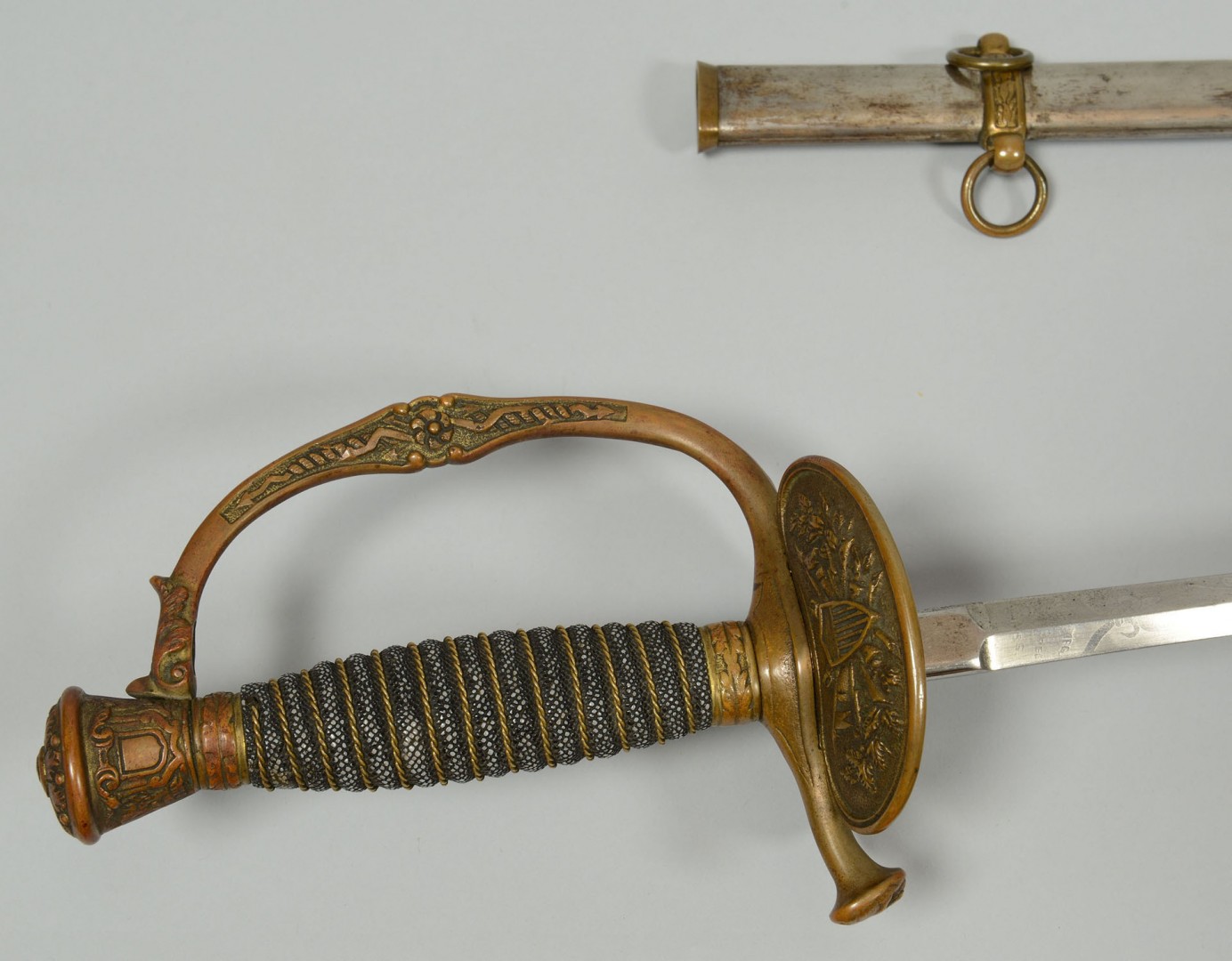 Lot 83: Ames M1860 Sword & Scabbard, William Geary
