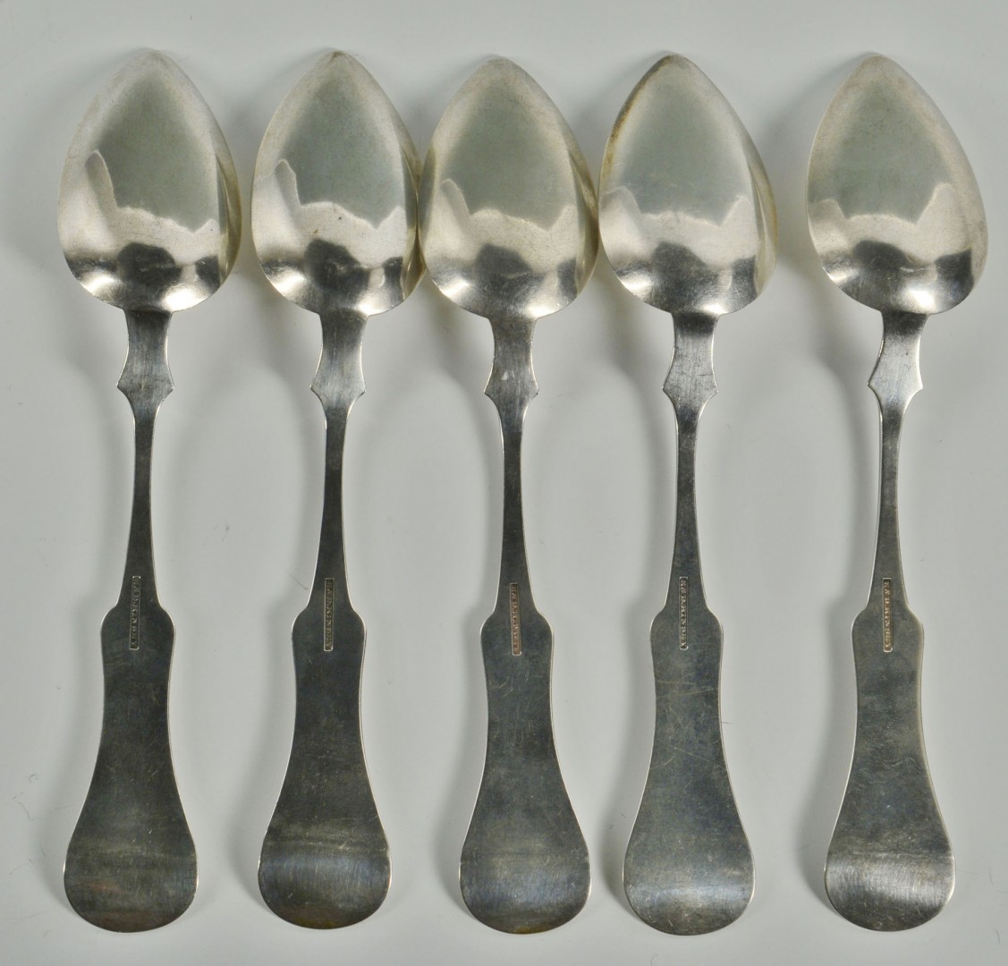 Lot 90: Five Kinsey Coin Silver Spoons, KY & OH