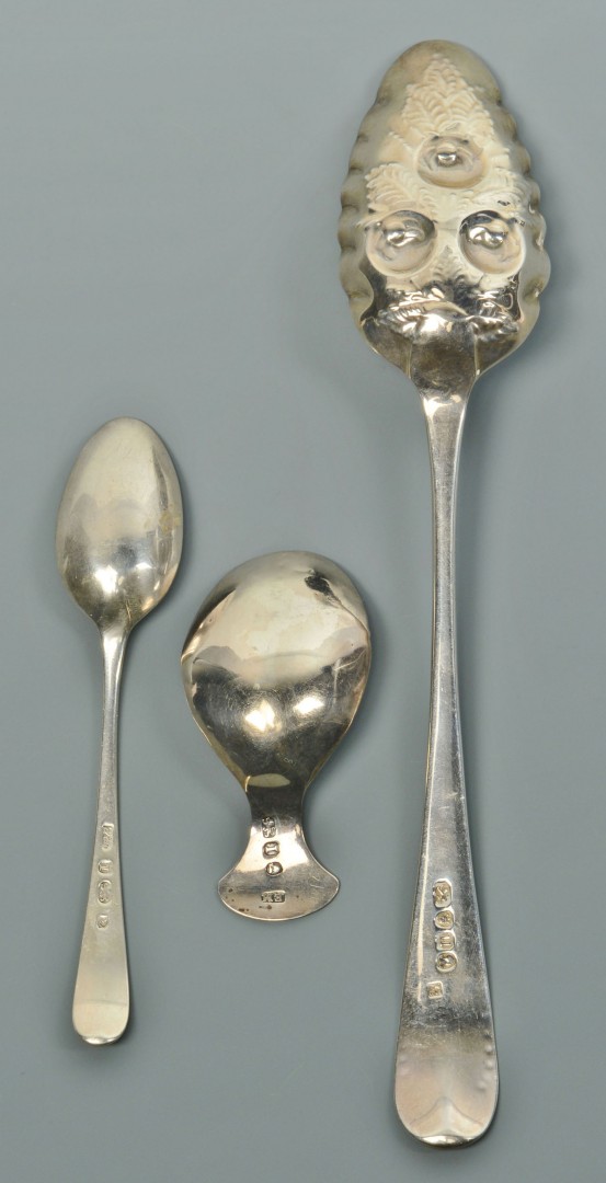 Lot 97: Elizabeth Morley, Ann & Hester Bateman spoons inc.