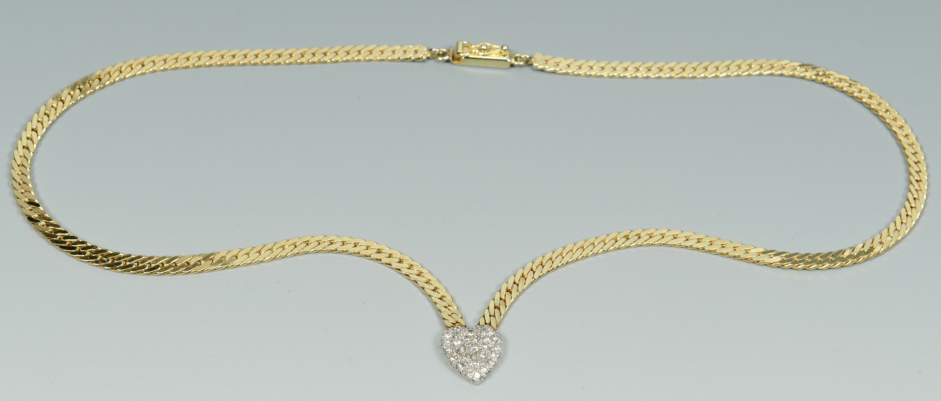 Lot 3088057: 14k Diamond Heart Necklace
