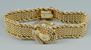 Lot 3088068: 14k Lady's Luva Bracelet Watch w/ Covered Dial