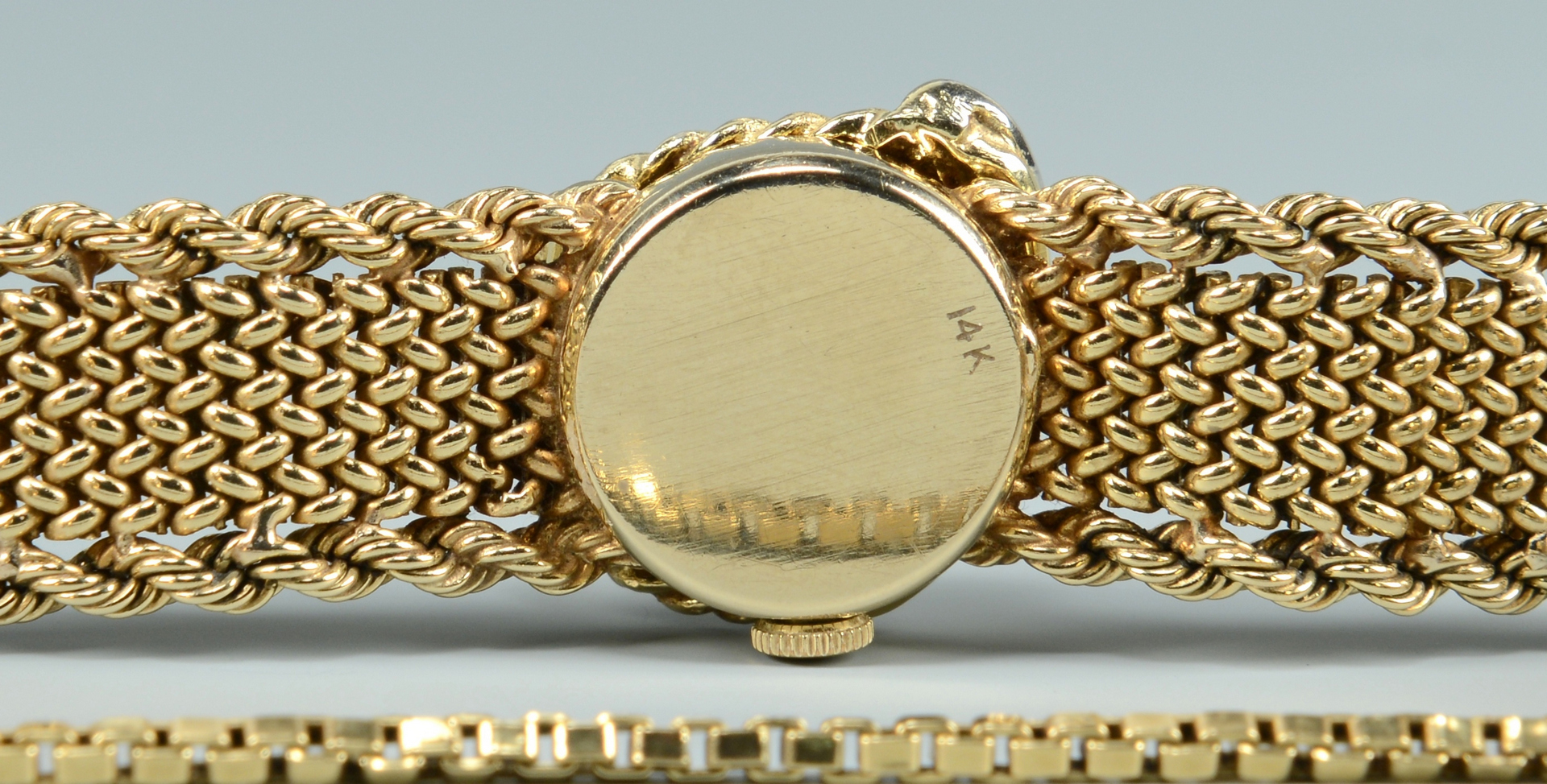 Lot 3088068: 14k Lady's Luva Bracelet Watch w/ Covered Dial