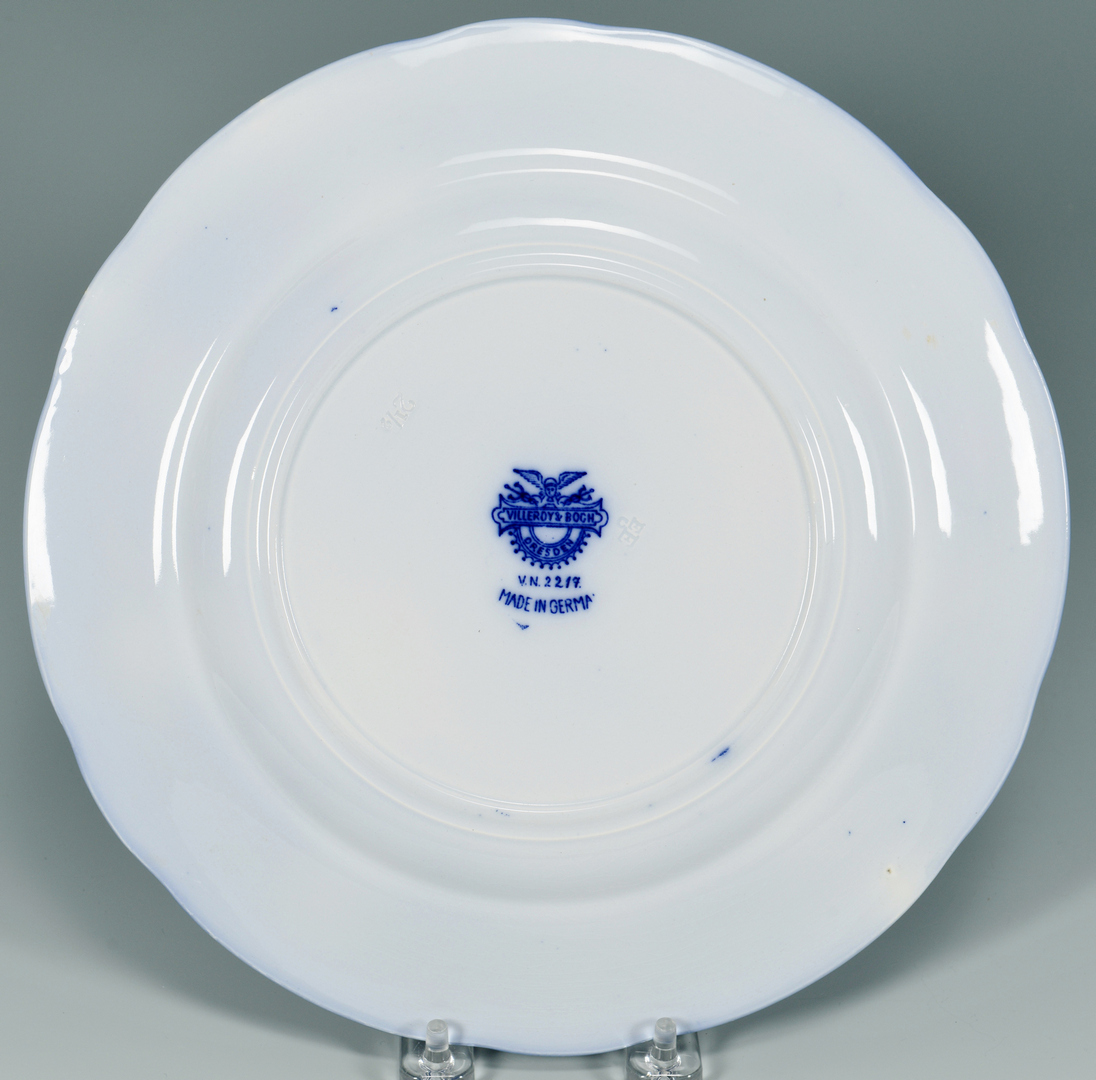 Lot 3088163: Turkey Platter with 12 plates, Flow Blue