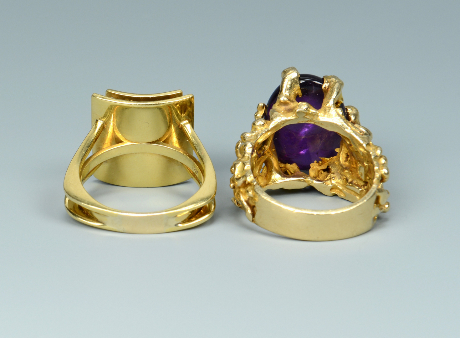 Lot 3088232: Two 14K Colored Stone Rings