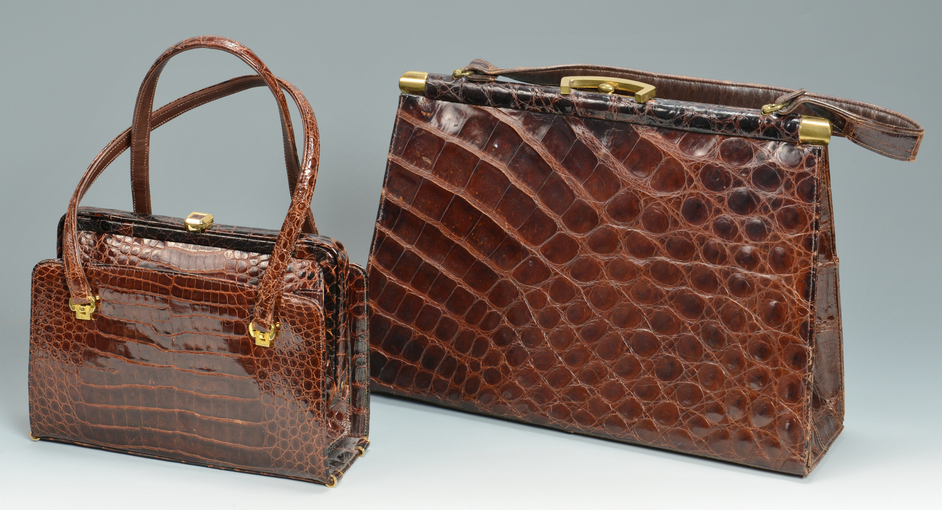Lot 3088237 3 Vintage Crocodile/Alligator Handbags plus other  Case