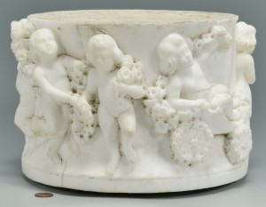 Lot 3088246: Marble Relief Carved Pedestal Fragment