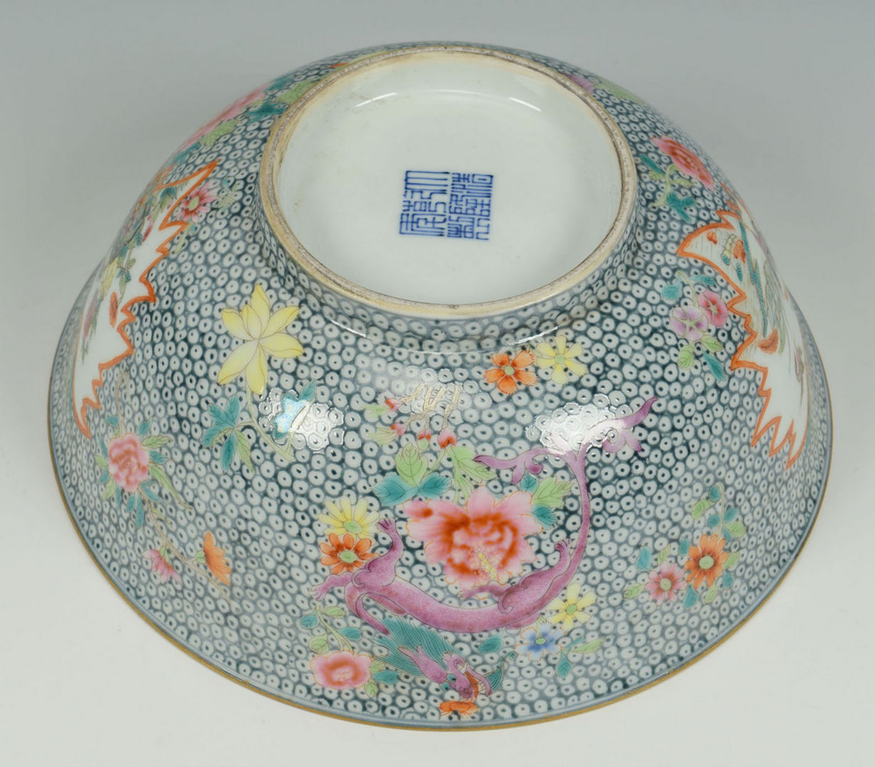 Lot 3088280: Chinese Famille Rose Bowl w/ millefleur ground