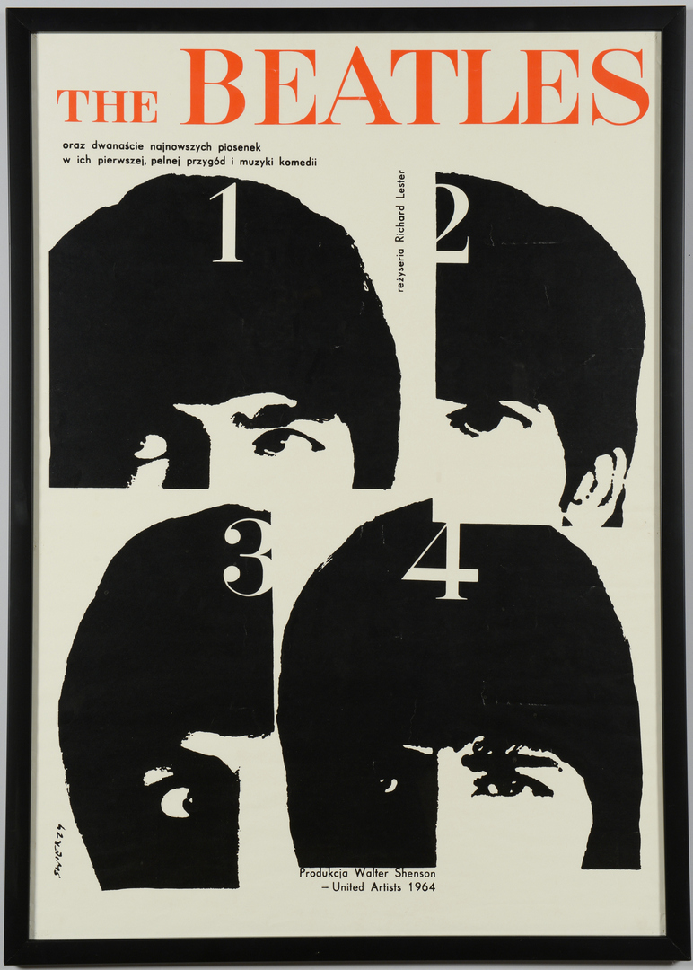Lot 3088318: 1964 German Beatles Poster, A Hard Day's Night