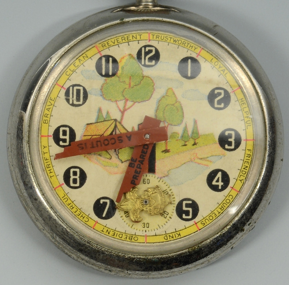 Lot 3088320: 2 Vintage Boy Scout Watches, 1 w/ Bronze Fob