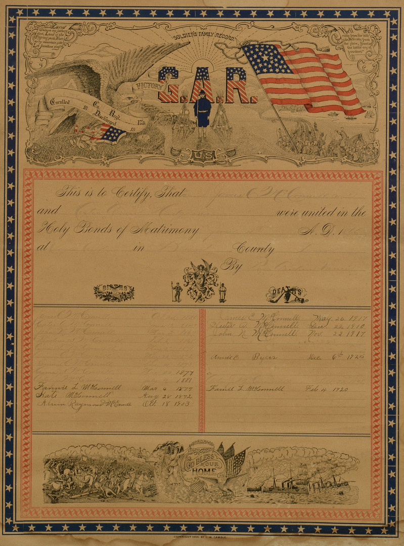 Lot 101: TN G.A.R. Soldier's Family Record