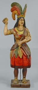 Lot 119: Cigar Store Indian Princess, Painted and Carved
