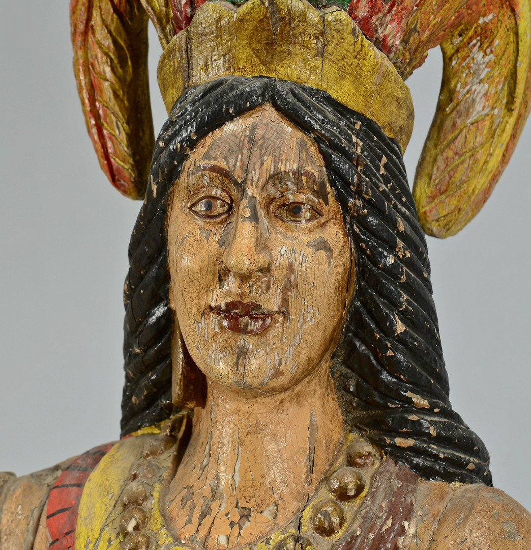 Lot 119: Cigar Store Indian Princess, Painted and Carved