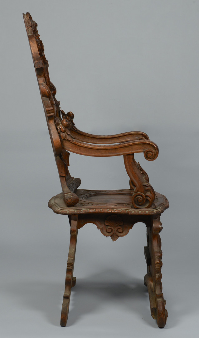 Lot 144: Renaissance Revival Carved Figural Armchair