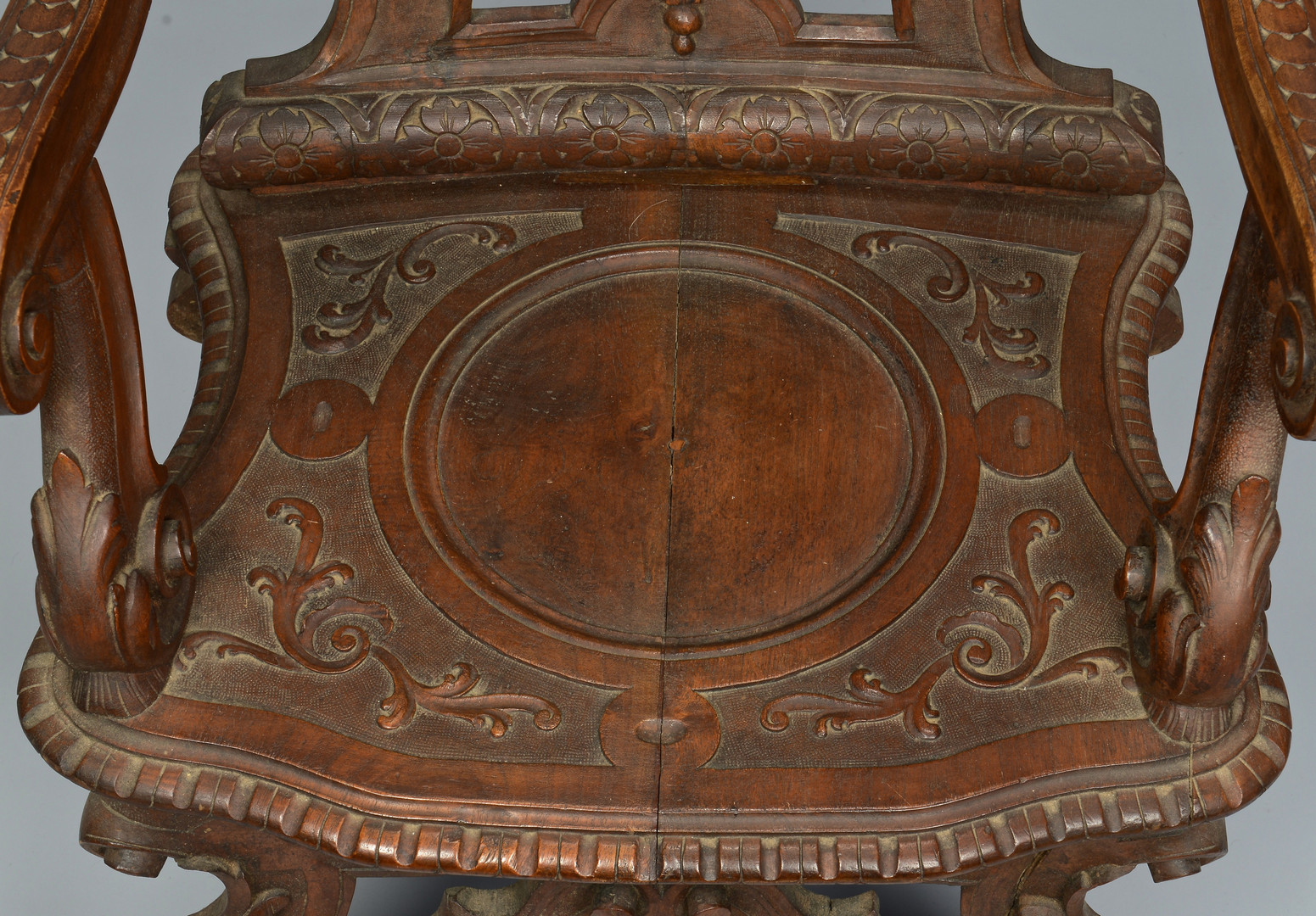 Lot 144: Renaissance Revival Carved Figural Armchair