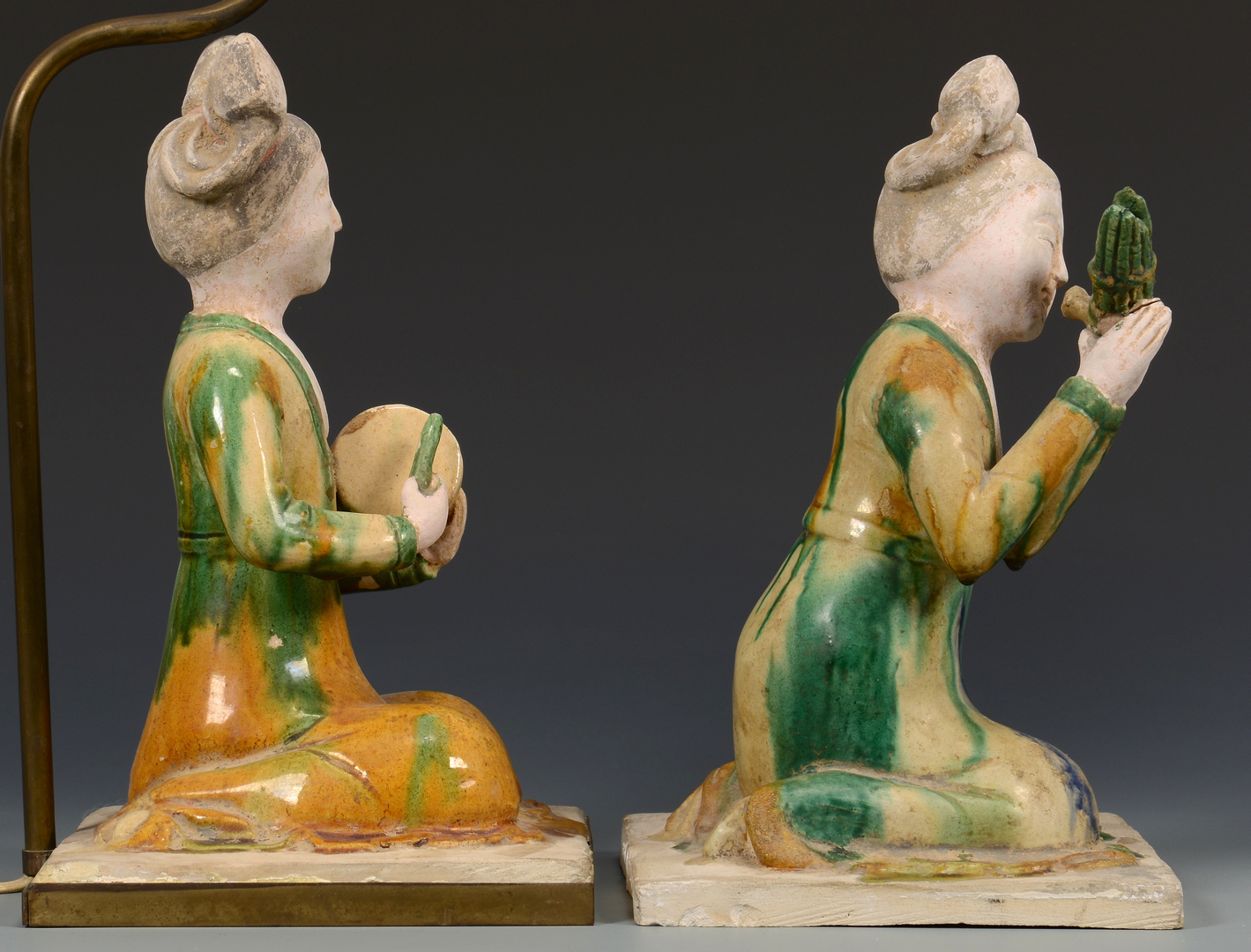 Lot 14: Pr. Chinese Musical Figure Lamps