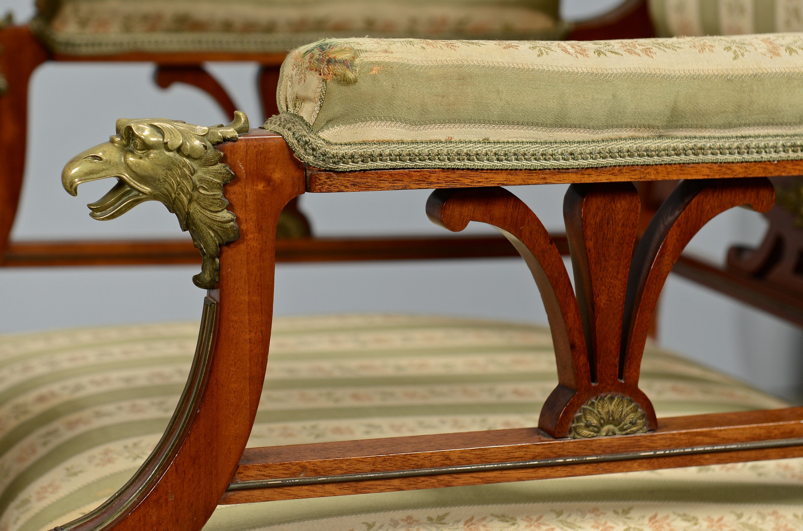 Lot 151: Pr. French Empire Style Armchairs