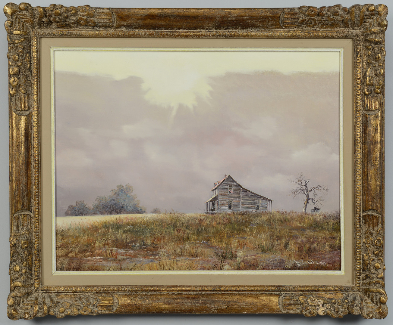 Lot 188: Marion Cook painting, house on a hill