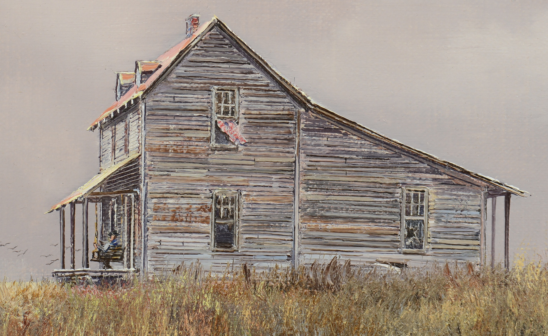 Lot 188: Marion Cook painting, house on a hill