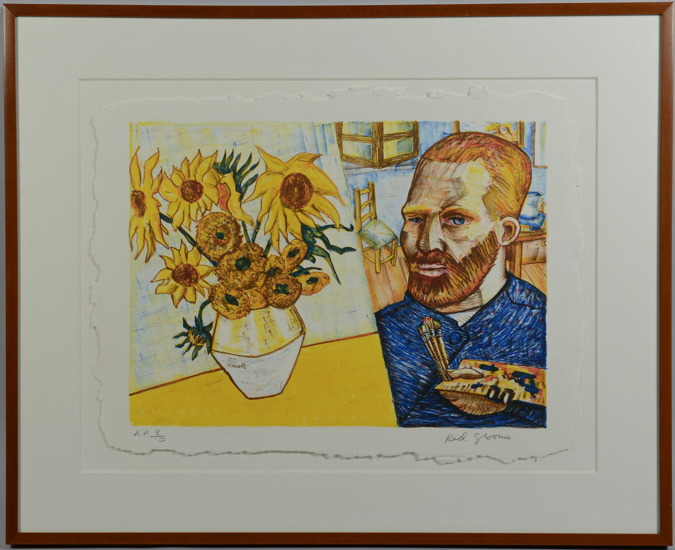 Lot 194: Red Grooms signed litho, Van Gogh