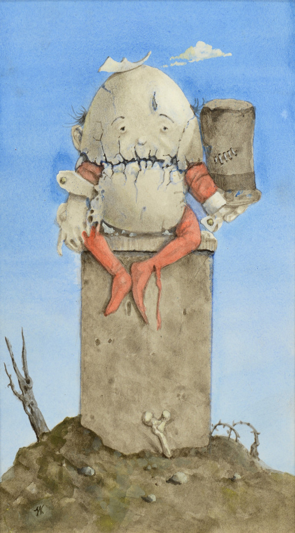 Lot 197: Werner Wildner painting, Humpty Dumpty