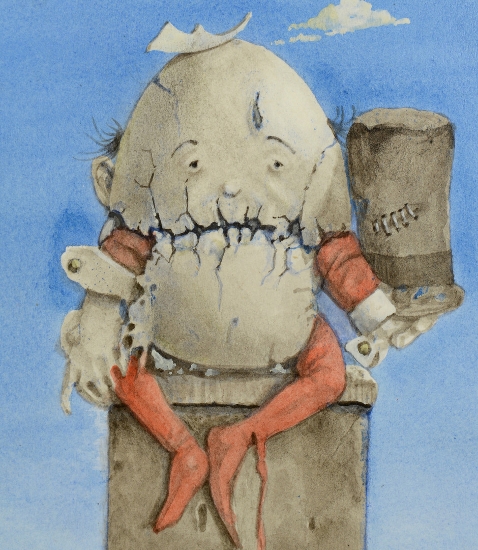 Lot 197: Werner Wildner painting, Humpty Dumpty