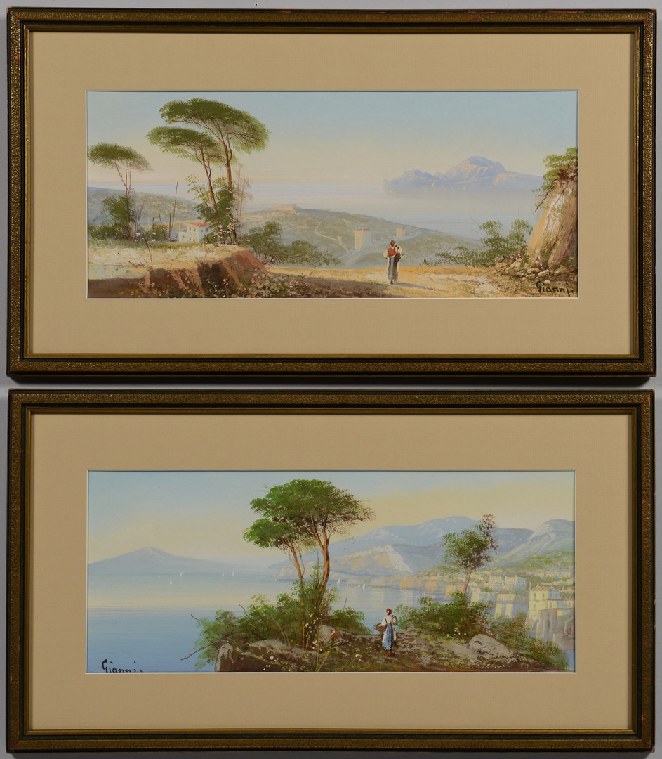 Lot 211: Pair Italian Landscapes, signed