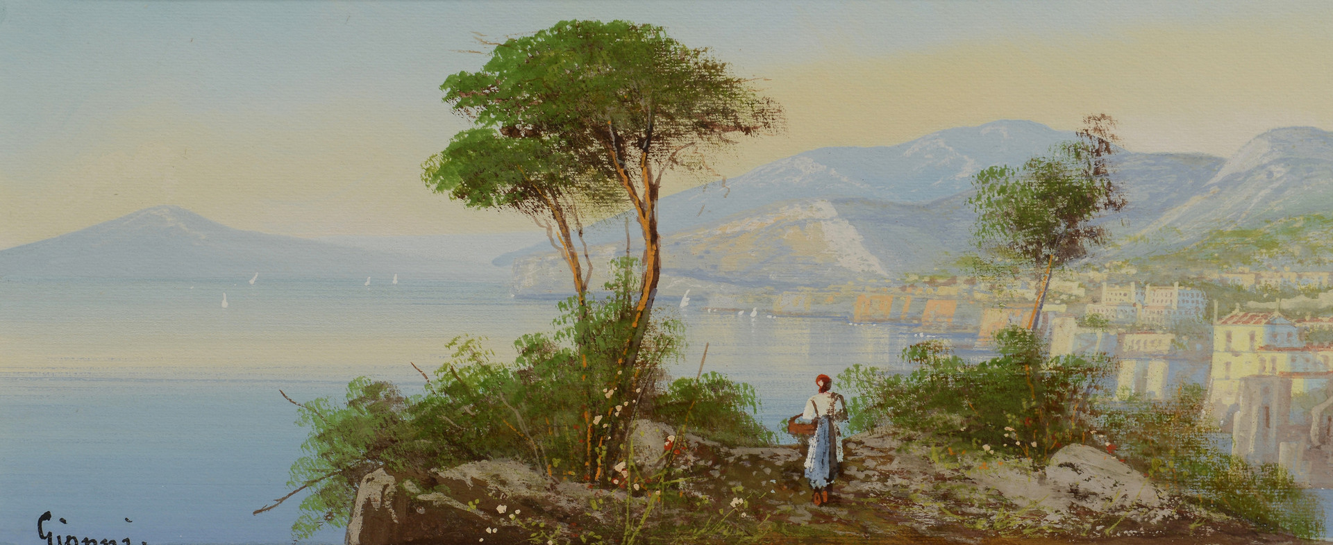 Lot 211: Pair Italian Landscapes, signed